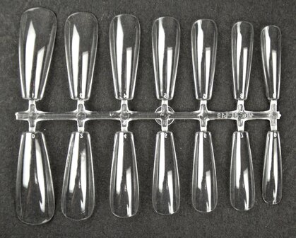 Press-on Coffin Clear Tips 72 stuks