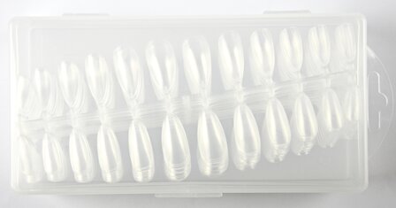 Press-on Almond Clear Tips 72 stuks