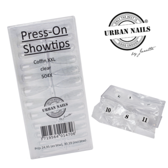 Press-on XXL COFFIN Clear Tips 420 stuks