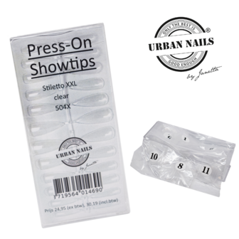 Press-on XXL STILETTO Clear Tips 420 stuks