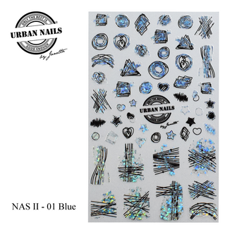 Urban Nails Nail Art Sticker NASII 1 Blue