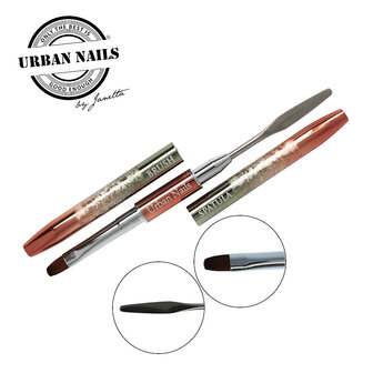 Urban Nails RoseGold NeXt Penseel Double Brush / Spatel &amp; penseel