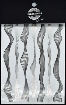 Nail Art Sticker 26 zwart en zilver
