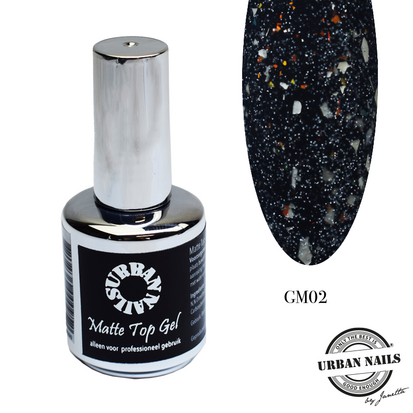 Urban Nails Matte Glitter Topgel GM02