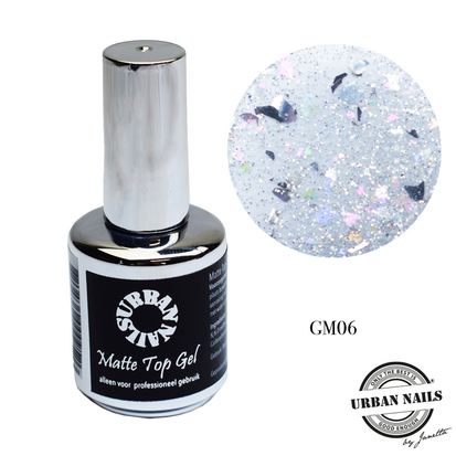 Urban Nails Matte Glitter Topgel GM06