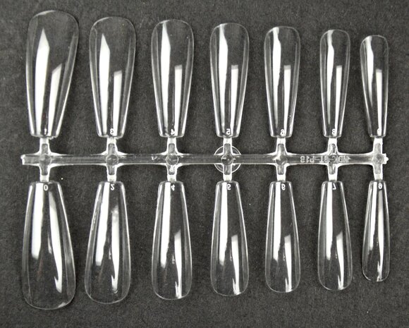 Press-on Coffin Clear Tips 72 stuks