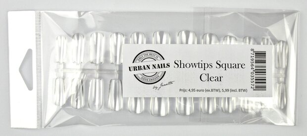 Press-on Square Clear Tips 72 stuks