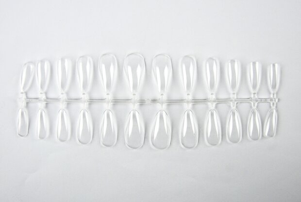 Press-on Almond Clear Tips 72 stuks