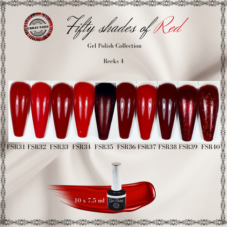 Collectie: Nrs 31 t/m 40 Fifty Shades of Red 9 + 1 GRATIS !