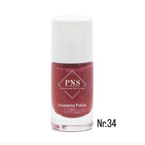 PNS Stamping Polish 034 Rood (sparkle)