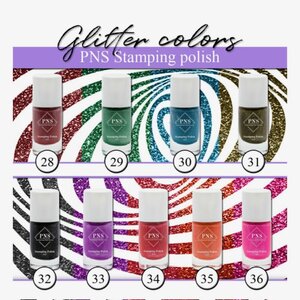 PNS Stamping Polish Collectie: Glitter 28-36