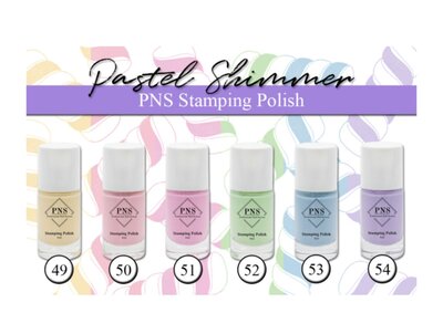 PNS Stamping Polish Collectie: Pastel Shimmer 49-54