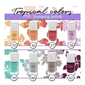 PNS Stamping Polish Collectie: Tropical Colors 55-62