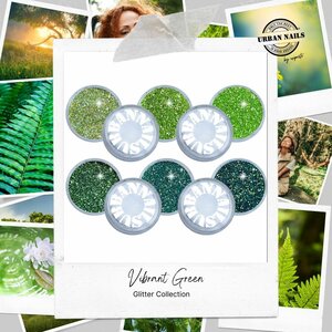 Vibrant Green Glitter Collection 6st