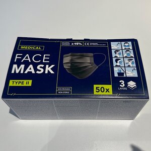 Mond kapje Zwart 50st (face mask black)