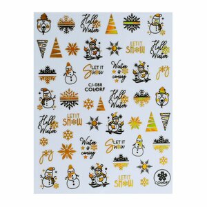 Kerst Nailart Sticker NASIV-5 gold