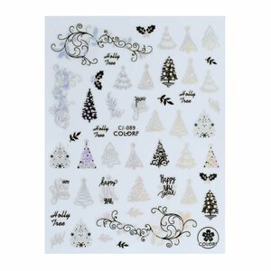 Kerst Nailart Sticker NASIV-6 silver