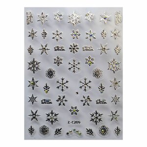 Kerst Nailart Sticker NASIV-10 silver