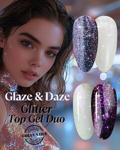 Glitter Top Gel Duo Urban Nails; Glaze & Daze